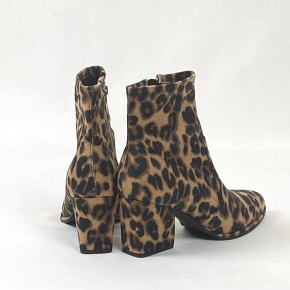 Marc Fisher Leopard Print Block Heel Faux Suede Stretch Bootie 8 & 8.5 - Picture 5 of 7